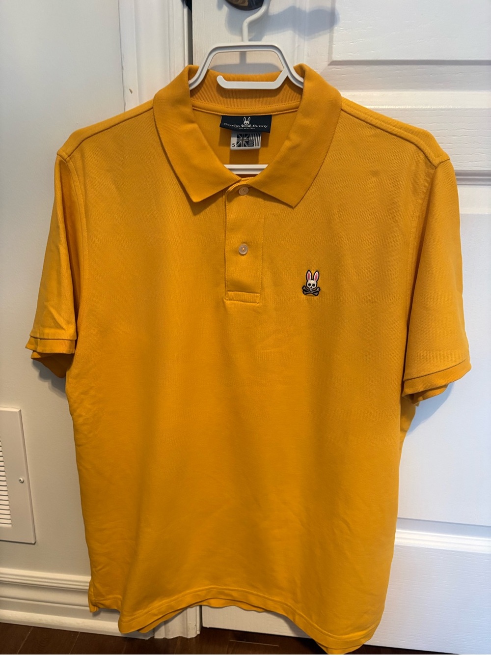 Psycho Bunny Mens Golden Yellow Polo with Signature Bunny Logo